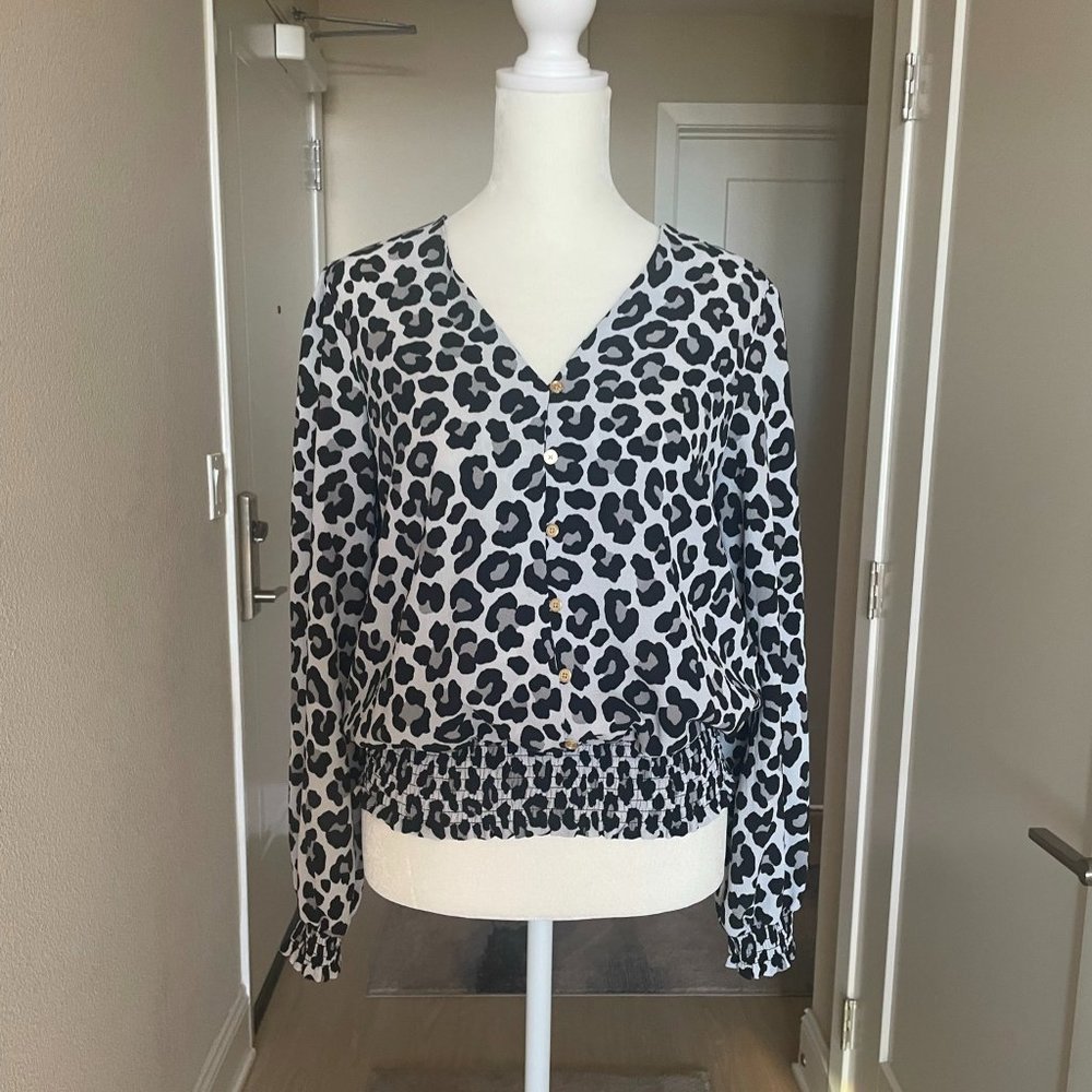Michael Kors Cheetah Print Sleeve Top